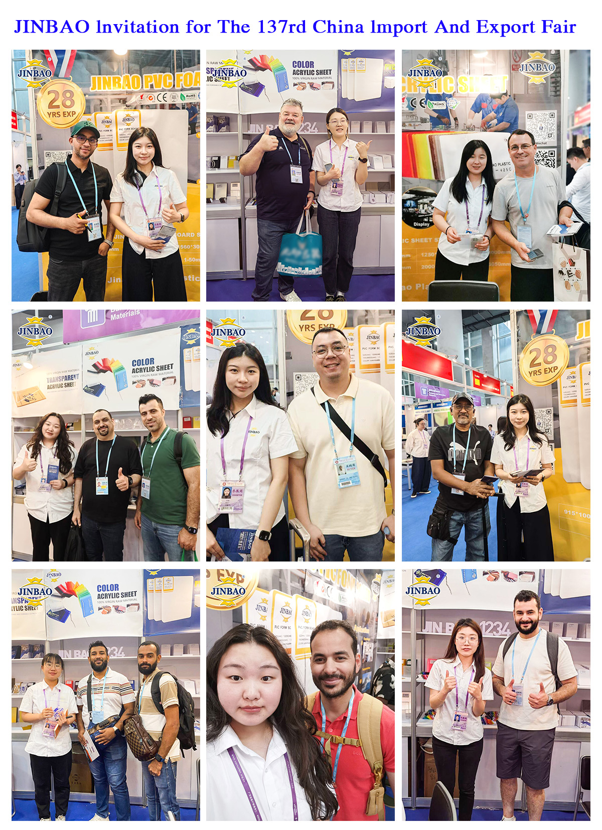 Bem -vindo ao visitar Jinbao PVC na 137th Canton Fair 2025!