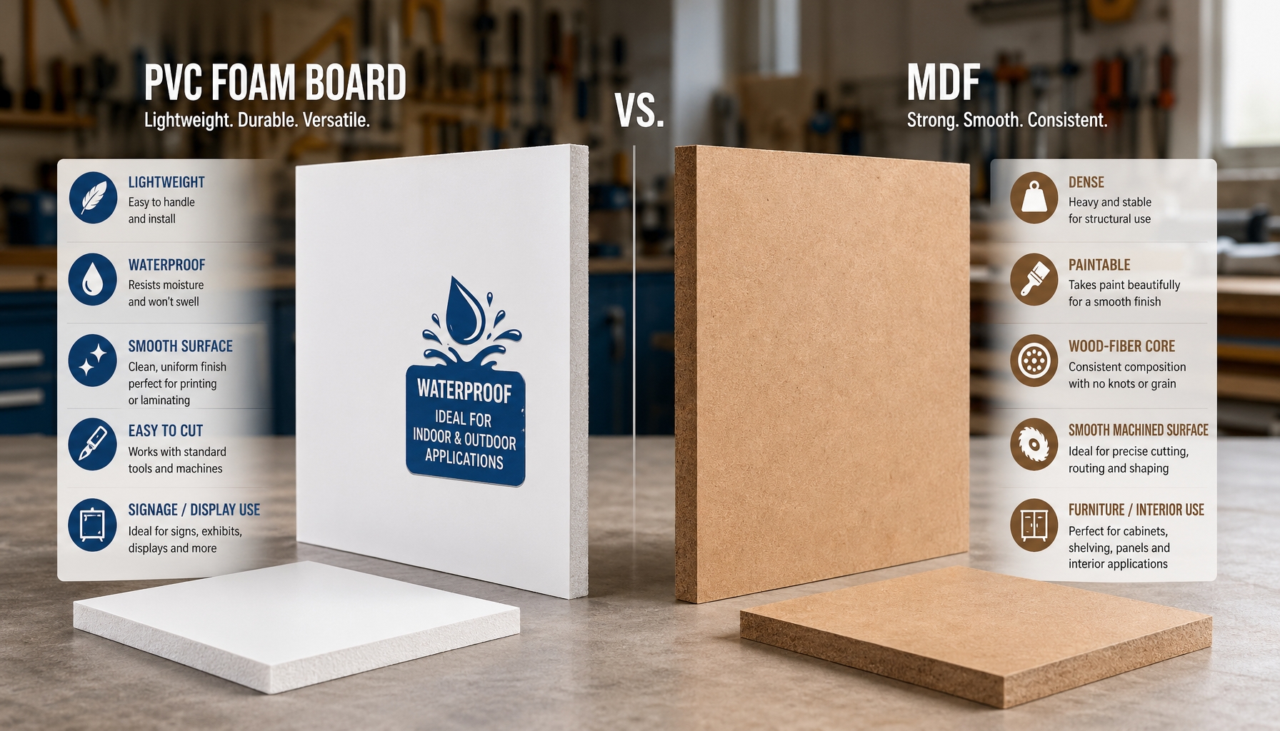 Placa de espuma de PVC versus MDF: o que &eacute; melhor para m&oacute;veis e arm&aacute;rios?
