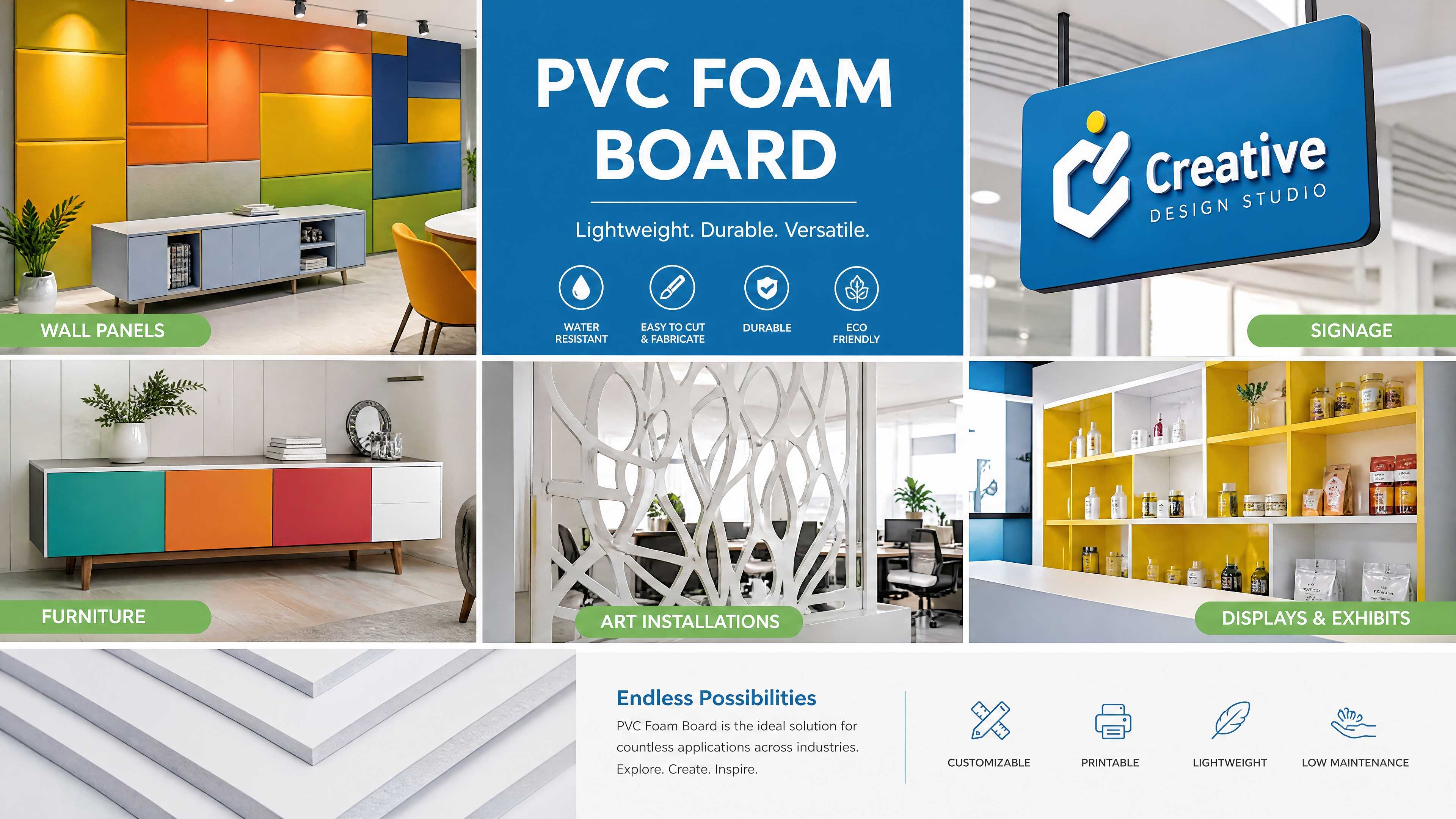 Usos inovadores de placa de espuma de PVC em design moderno